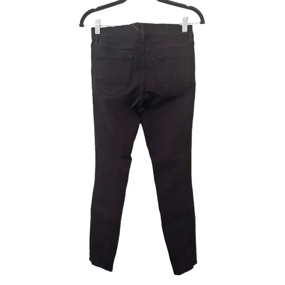 FRAME Le Skinny de Jeanne Denim in Black Sz‎ 26 - Picture 3 of 5